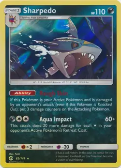 x1 Sharpedo - 82/149 - Holo Rare Pokemon SM1 Sun & Moon Base M/NM - Image 1
