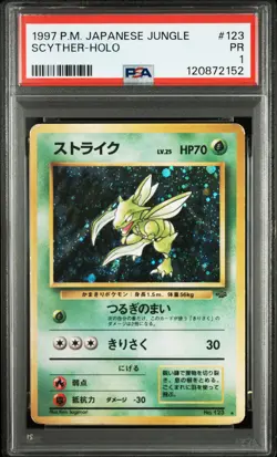 PSA 1 Scyther Holo 123 Jungle Japanese Pokemon - Image 1