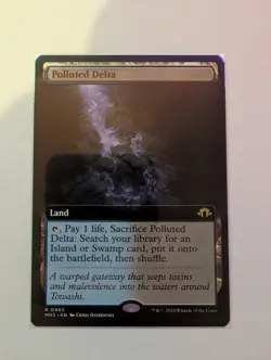 MTG Modern Horizons 3 Rare Card #465 Polluted Delta (Extended Art) - Image 1
