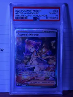 PSA 10 Acerola's Mischief 183/132 Special Illustration Rare Pokemon Card - Image 3