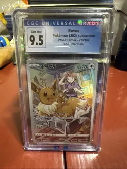 Eevee CHR CGC 9.5 VMAX Climax Graded Japanese Pokemon TCG Card 210/184 - Image 1