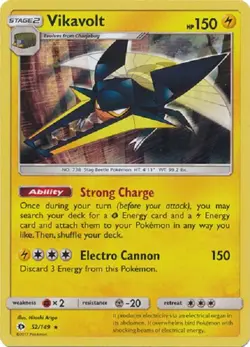 Vikavolt - 52-149 Rare Holo Sun & Moon base set Pokemon - Image 1