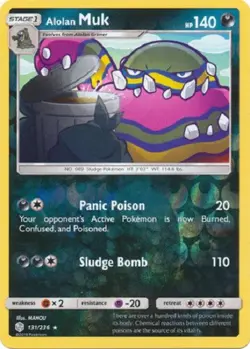 Alolan Muk - 131/236 - Rare Reverse Holo Cosmic Eclipse Pokemon - Image 1