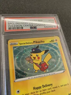 Pokemon Special Delivery Pikachu Center Canada Holo Promo SWSH074 PSA 10 SWIRL - Image 3