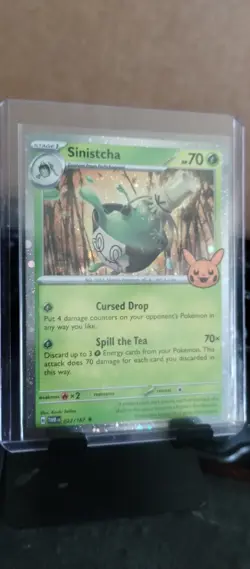Pokemon TCG Trick Or Trade 2024 Sinistcha #22/167 Cosmos Rare ** 2 SWIRLS** - Image 1