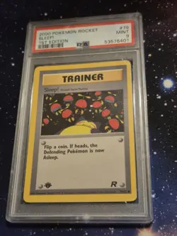 2000 Pokemon - 1st Edition Sleep! Non-Holo Trainer Team Rocket 79/82 PSA 9 Mint - Image 1