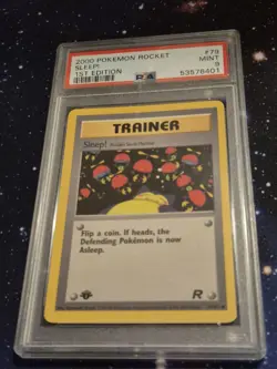 2000 Pokemon - 1st Edition Sleep! Non-Holo Trainer Team Rocket 79/82 PSA 9 Mint - Image 2