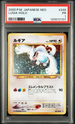 PSA 1 Lugia Holo 249 Neo Japanese Pokemon - Image 1