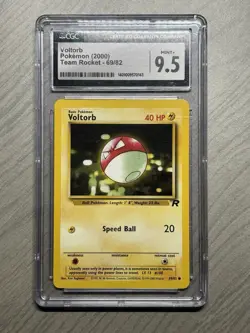 2000 Pokemon Game VOLTORB 69/82 TEAM ROCKET CGC 9.5 Mint Plus Vintage - Image 1