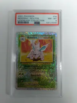 Graded PSA 8 2002 Pokemon - Nidorino - Rev.Foil #56 Legendary Collection - Image 1