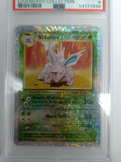 Graded PSA 8 2002 Pokemon - Nidorino - Rev.Foil #56 Legendary Collection - Image 2