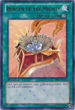Burden of the Mighty - BP01-EN045 - Starfoil Rare 1st Ed Yugioh Konami Authentic - Image 1