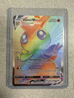 Victini Vmax 165/163 Battle Styles NM Full Art Secret Rainbow Rare Pokemon Card - Image 1