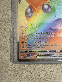 Victini Vmax 165/163 Battle Styles NM Full Art Secret Rainbow Rare Pokemon Card - Image 5