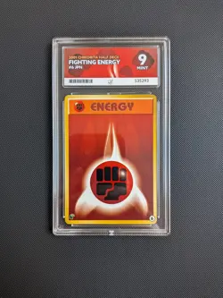 Graded ACE 9 Pokemon card Slab - Fighting Energy #6 - Chikorita Half Deck - 2001 - Image 1