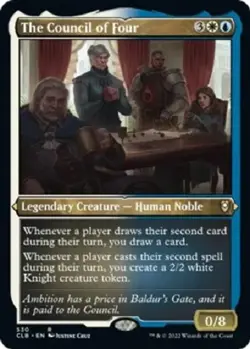 The Council of Four 530 Rare ETCHED FOIL Battle for Baldur's Gate MTG CLB - Image 1