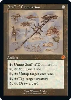 Staff of Domination (Schematic) 119 RETRO FRAME Mythic MTG The Brothers' War BRO - Image 1