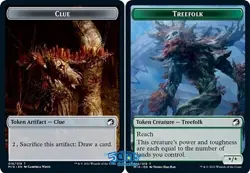 Clue 016 // Treefolk 012 Token Foil Innistrad: Midnight Hunt MID MTG - Image 1