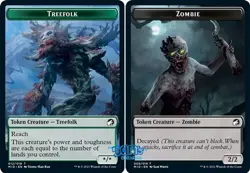 Treefolk 012 // Zombie 005 Token Foil Innistrad: Midnight Hunt MID - Image 1