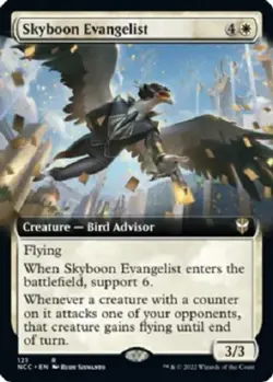 Skyboon Evangelist (Extended Art) 121 RARE Streets of New Capenna MTG SNC - Image 1