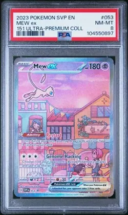 2023 POKEMON SVP EN-SV BLACK STAR PROMO 151 ULTRA-PREM COLL #053 MEW EX PSA 8 - Image 1