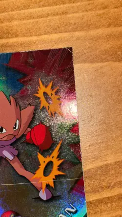 1999 Topps Pokemon #107 Hitmonchan Holo Foil Blue Logo - Image 3
