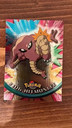 1999 Topps Pokemon #106 Hitmonlee Holo Foil Blue Logo - Image 1