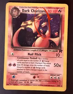 Dark Charizard | Pokemon Team Rocket Unlimited | Holo Rare 4/82 | Poor - Image 2