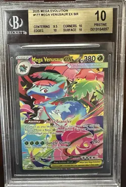 2025 Pokemon Mega Evolution Mega Venusaur ex SIR 177/132 BGS PRISTINE 10 - Image 1