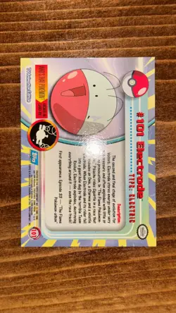 1999 Topps Pokemon #101 Electrode Holo Foil Blue Logo - Image 3
