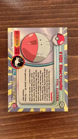 1999 Topps Pokemon #101 Electrode Holo Foil Blue Logo - Image 4