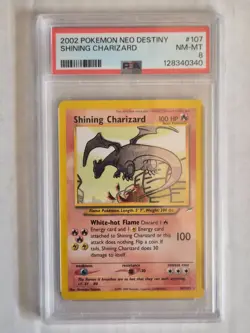 2002 POKEMON NEO DESTINY #107 SHINING CHARIZARD PSA 8 - Image 1