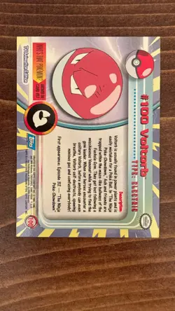 1999 Topps Pokemon #100 Voltorb Holo Foil Blue Logo - Image 4