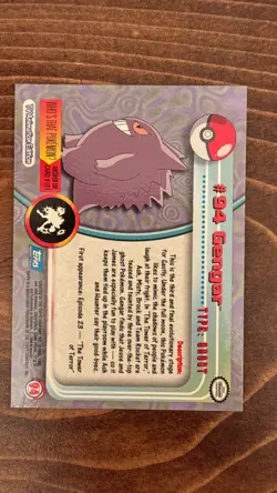 1999 Topps Pokemon #94 Gengar Holo Foil Blue Logo - Image 4