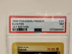 1999 Pokemon FRENCH 1st Edition Base Set Elektek-Electabuzz 20/102 PSA 7 - Image 3