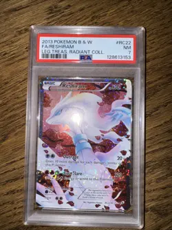 Reshiram (Full Art) RC22/RC25 Legendary Treasures Pokemon Ultra Rare - PSA 7 - Image 1