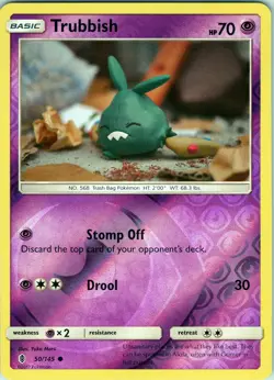 Trubbish 50/145 Common - Pokemon TCG SM: Guardians Rising - Reverse Holo (NM) - Image 1