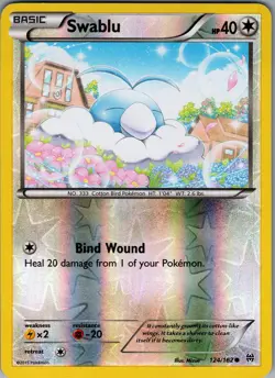 Swablu 124/162 Common - Pokemon TCG XY: BREAKthrough - Reverse Holo (NM) - Image 1