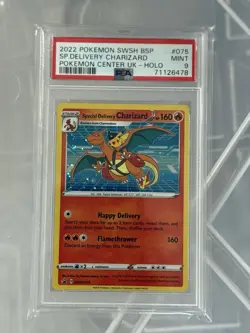 Pokemon Special Delivery Charizard SWSH075 Holo Promo 2022 PSA 9 Pokemon Center - Image 1