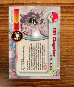 1999 Topps Pokemon #91 Cloyster Holo Foil Blue Logo - Image 3