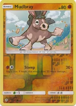 Mudbray - 77 147 Common Reverse holo Burning Shadow Pokemon Toolkit - Image 1