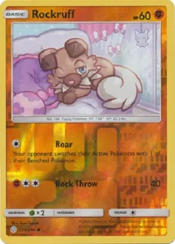 Rockruff - 123 236 Common Reverse Holo Cosmic Eclipse Pokemon - Image 1
