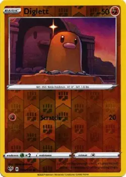 Diglett - 084 189 Common Reverse Holo Darkness Ablaze Pokemon - Image 1
