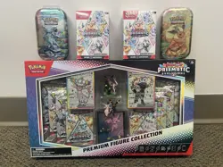 Pokemon Prismatic Evolutions Figure Collection + 2 Booster Bundles + 2 Mini Tins - Image 1