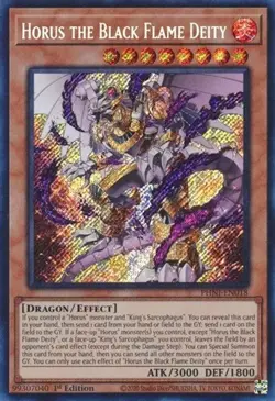 Horus the Black Flame Deity PHNI-EN018 Secret Rare Yugioh Phantom Nightmare - Image 1