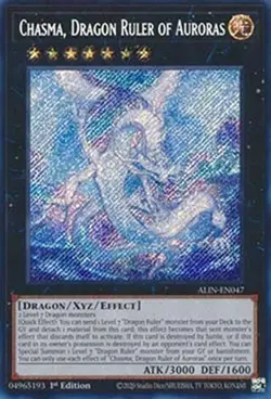 Chasma, Dragon Ruler of Auroras ALIN-EN047 Secret Rare Yugioh Alliance Insight - Image 1