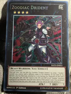 YuGiOh ZOODIAC DRIDENT Secret Rare RATE-EN053 1st Edition Mint - Image 1