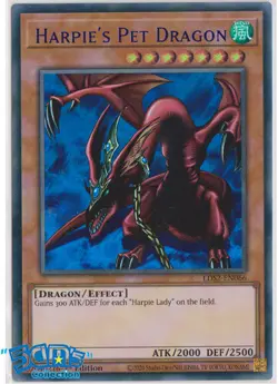 Harpie's Pet Dragon LDS2-EN066 BLUE Ultra Rare 1st Edition Yugioh - Image 1