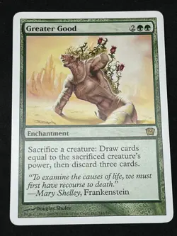 Magic the Gathering MTG Greater Good Green Core Set 9th Edition Rare - Image 1
