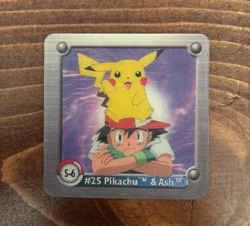 Pokemon Action Flipz - Series One - Artbox - 3D - S-6 - #25 Pikachu & Ash - Image 1